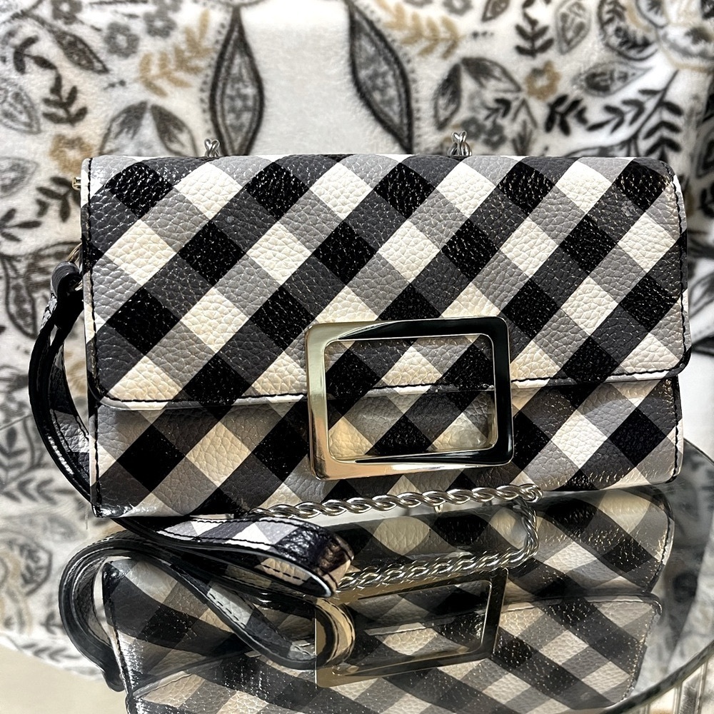 Talbots Women’s Gingham Leather Wristlet Wallet